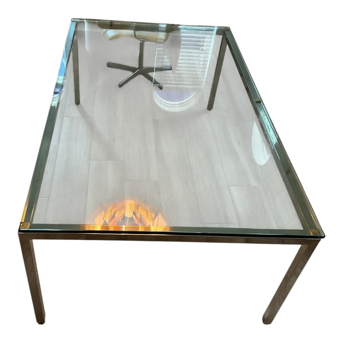 Milo Baughman Style Chrome and Glass Dining Table - 6
