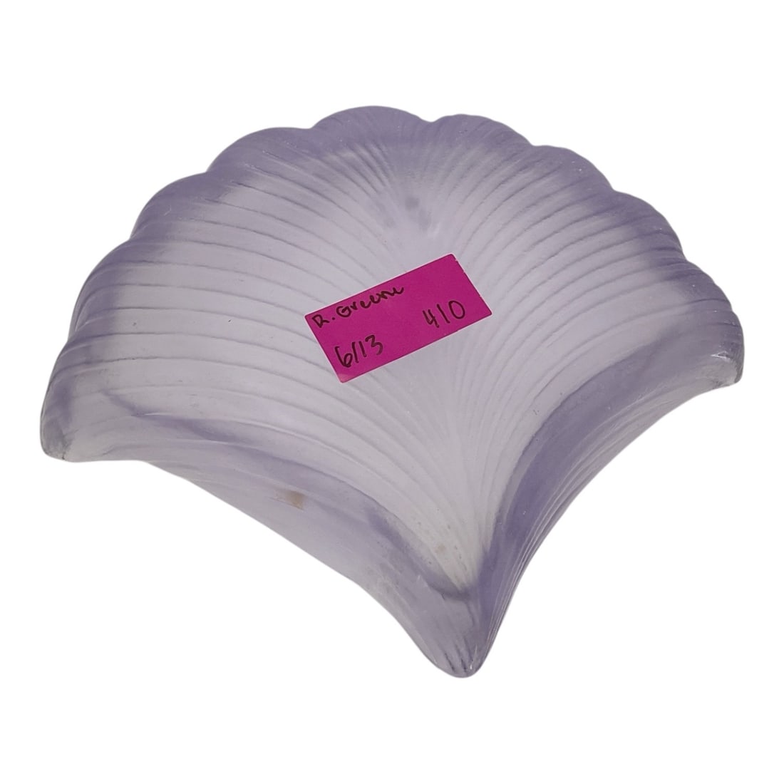 Purple Art Glass Shell Form Dish - 2