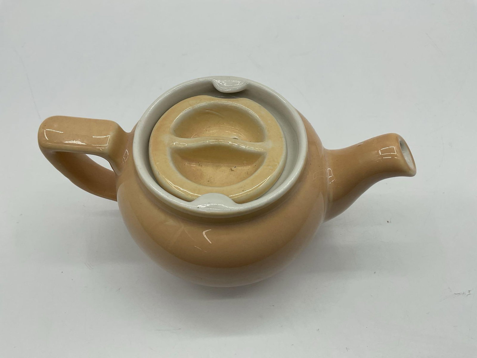 Hall China Peach Teapot - 2
