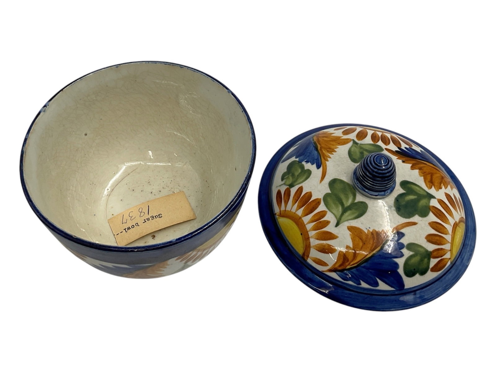 Hand-Painted Ceramic Covered Bowl - 2