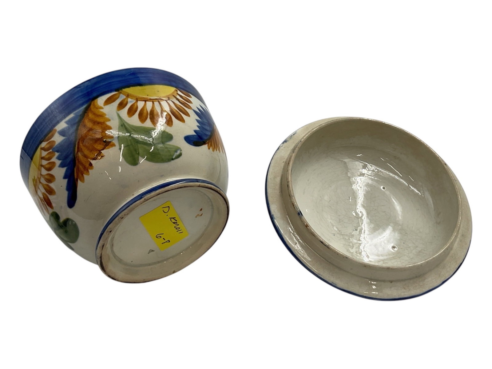 Hand-Painted Ceramic Covered Bowl - 3