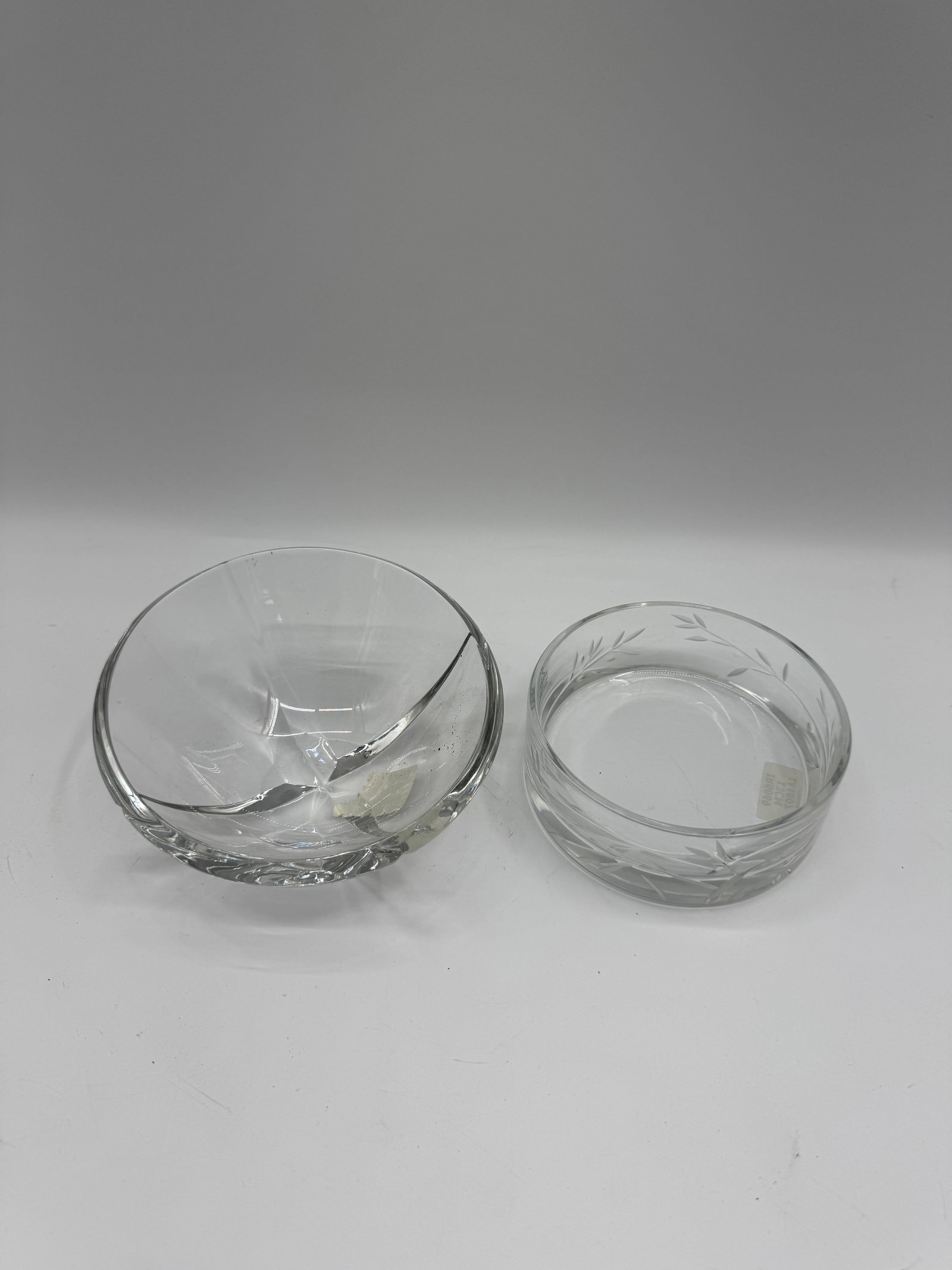 Two Etched Glass Bowls - 2