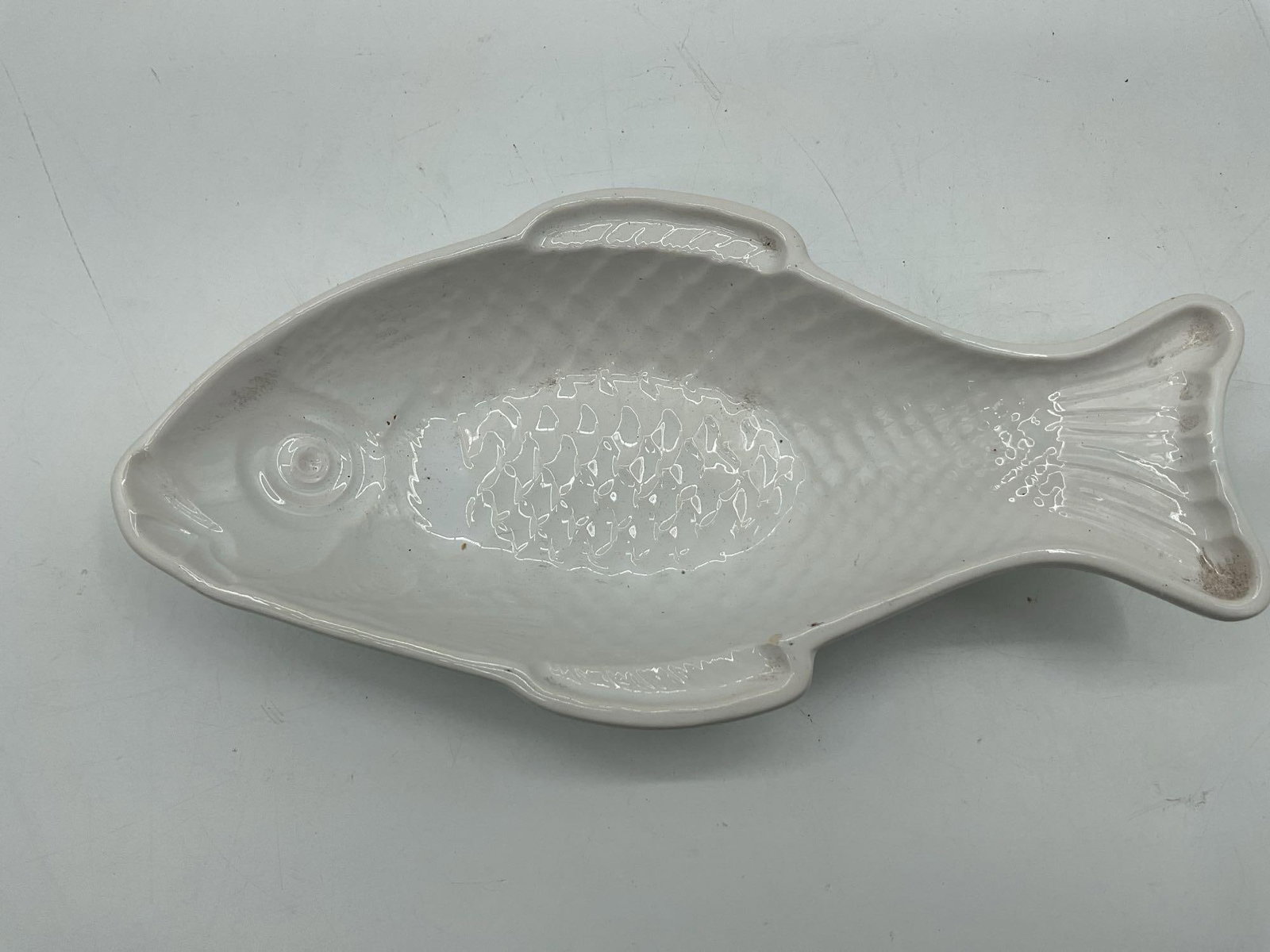White Ceramic Fish-Shaped Serving Dish - 2