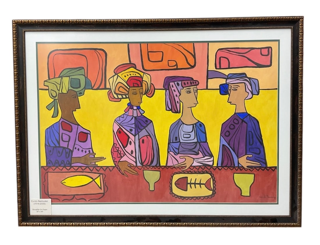Untitled Figural Composition by Cundo Bermudez 1914–2008 Gouache on Paper (1 of 10)