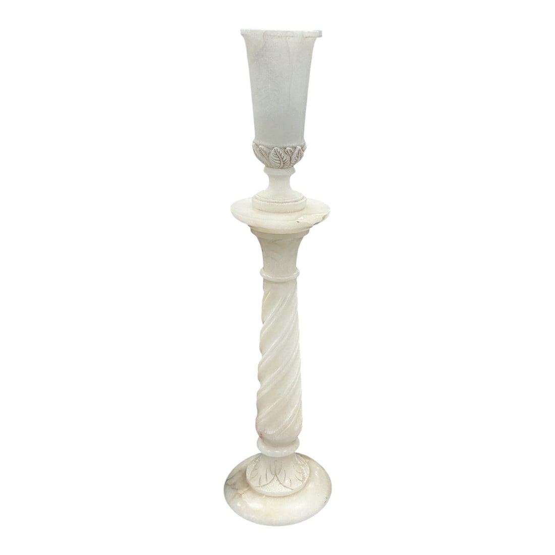 Carved Alabaster Pedestal Urn (1 of 5)