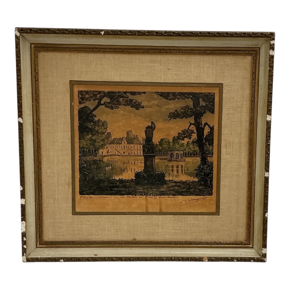 Palais de Fontainebleau, L'etang aux Carpes by Maurice Jacque (France, Late 19th-Early 20th Century) (1 of 6)