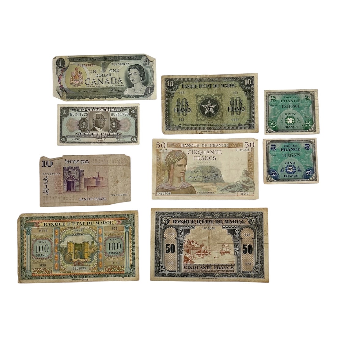 Assorted Vintage International Banknotes – 9 Piece Collection (1 of 7)