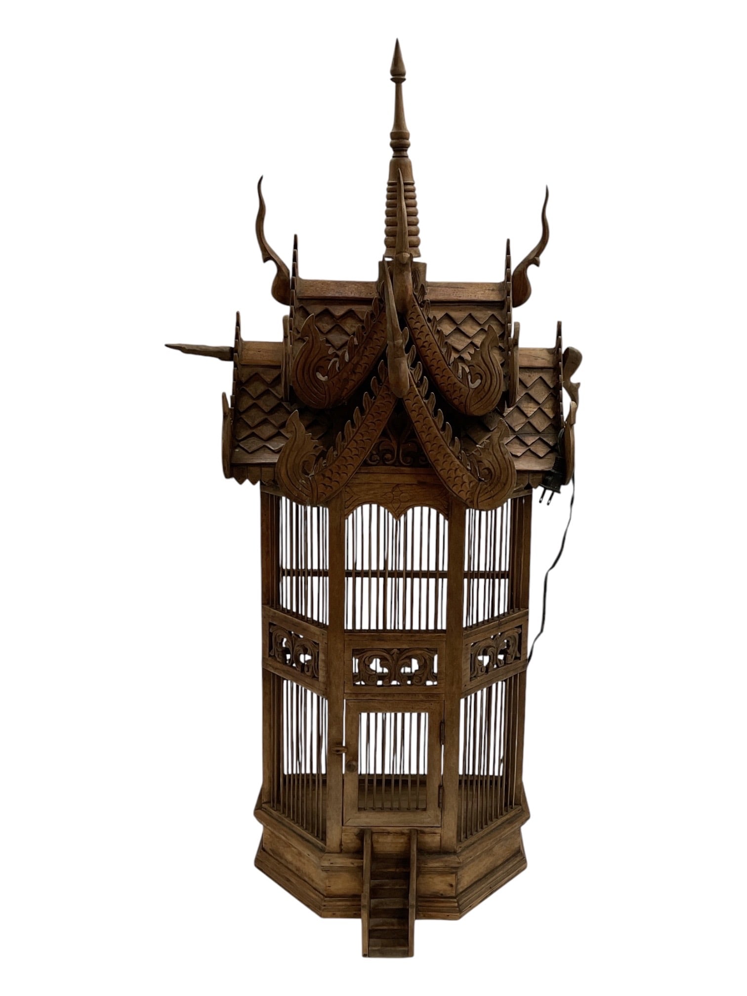 Thai Teak Spirit House Birdcage Lantern (1 of 4)