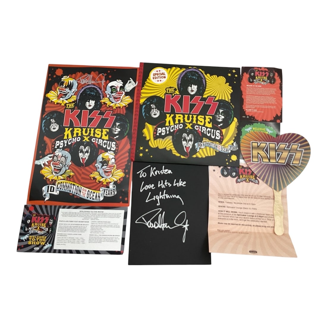 KISS Kruise X Psycho Circus Memorabilia Collection with Silver Etched Vinyl & Signed Promotional (1 of 8)