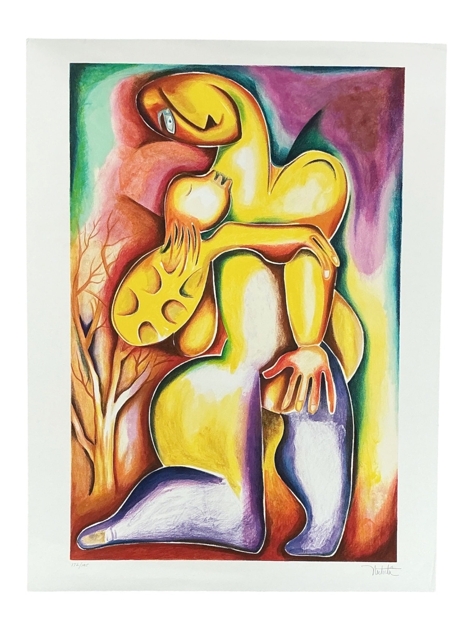 Embrace Growing Up by Alexandra Nechita (Romania, B. 1985) Limited Edition Lithograph on Paper: Specifications Artist: Alexandra Nechita
