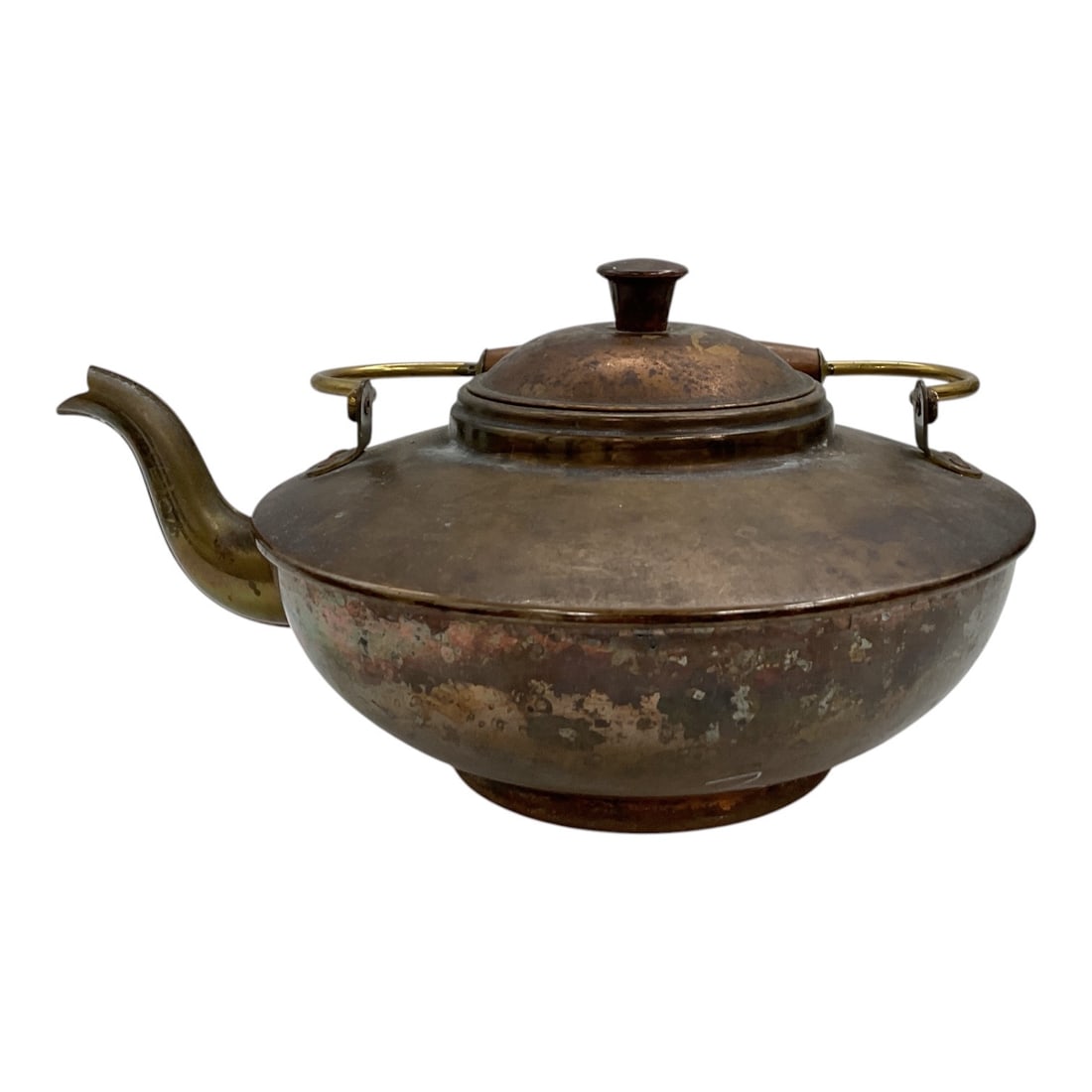 Vintage Hammered Copper Teapot with Brass Handles (1 of 2)