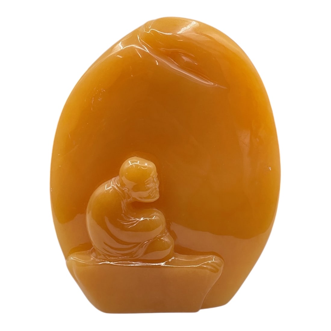 Chinese Carved Agate Shoushan Stone Luohan Figure in Box (1 of 3)
