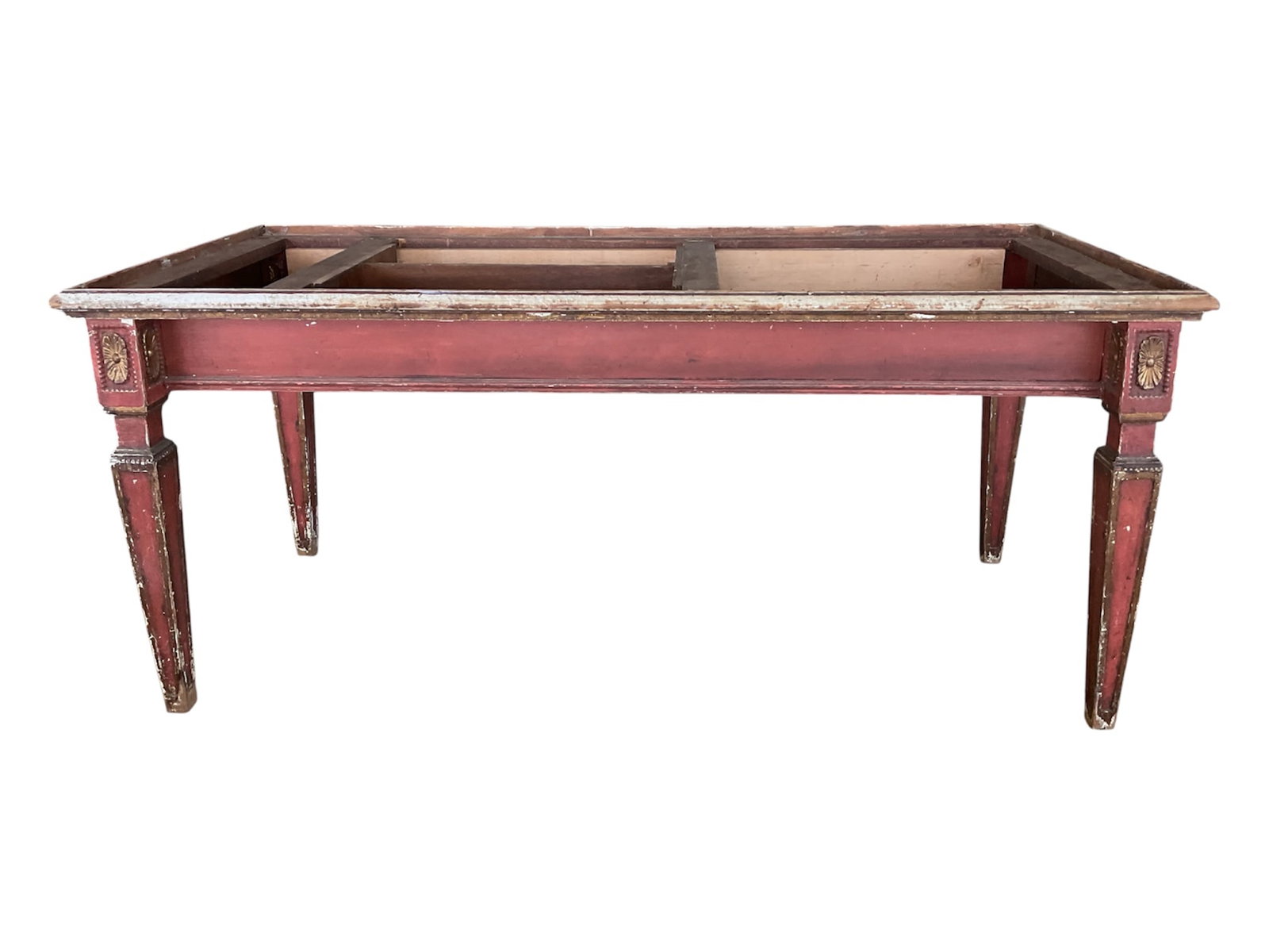 Italian Neoclassical Style Painted and Parcel-Gilded Green Marble-Top Table (1 of 4)