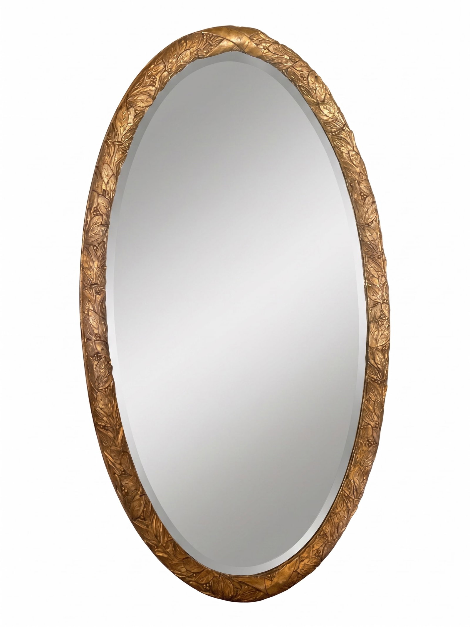 Neoclassical Oval Giltwood Wall Mirror Glass and Giltwood. (1 of 4)