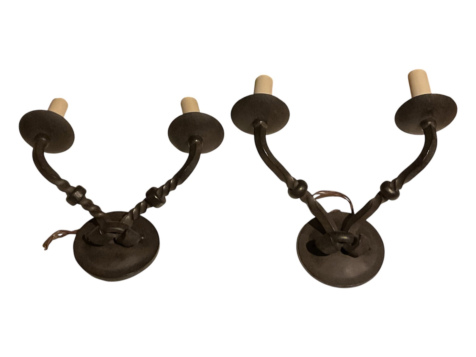 Pair of Paul Ferrante Two-Arm Wrought Iron Wall Sconces (1 of 5)