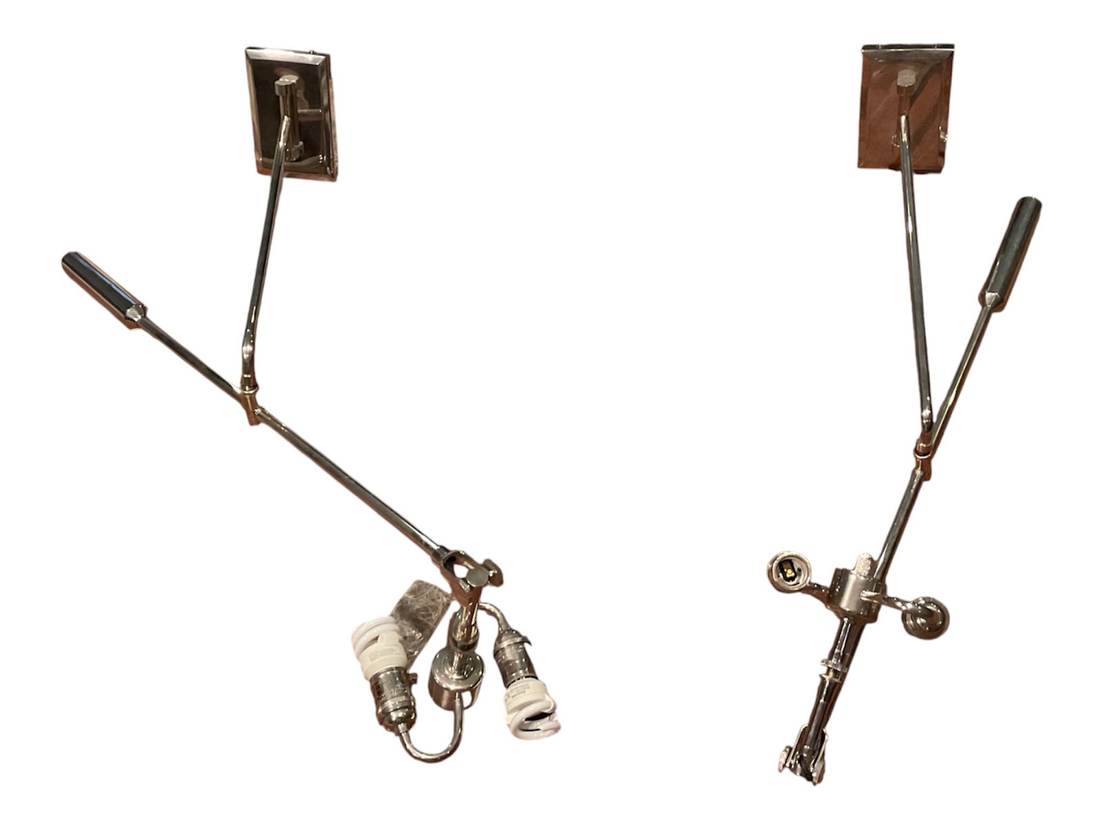 Pair of Polished Chrome Articulated Swing-Arm Wall Lamps (1 of 4)