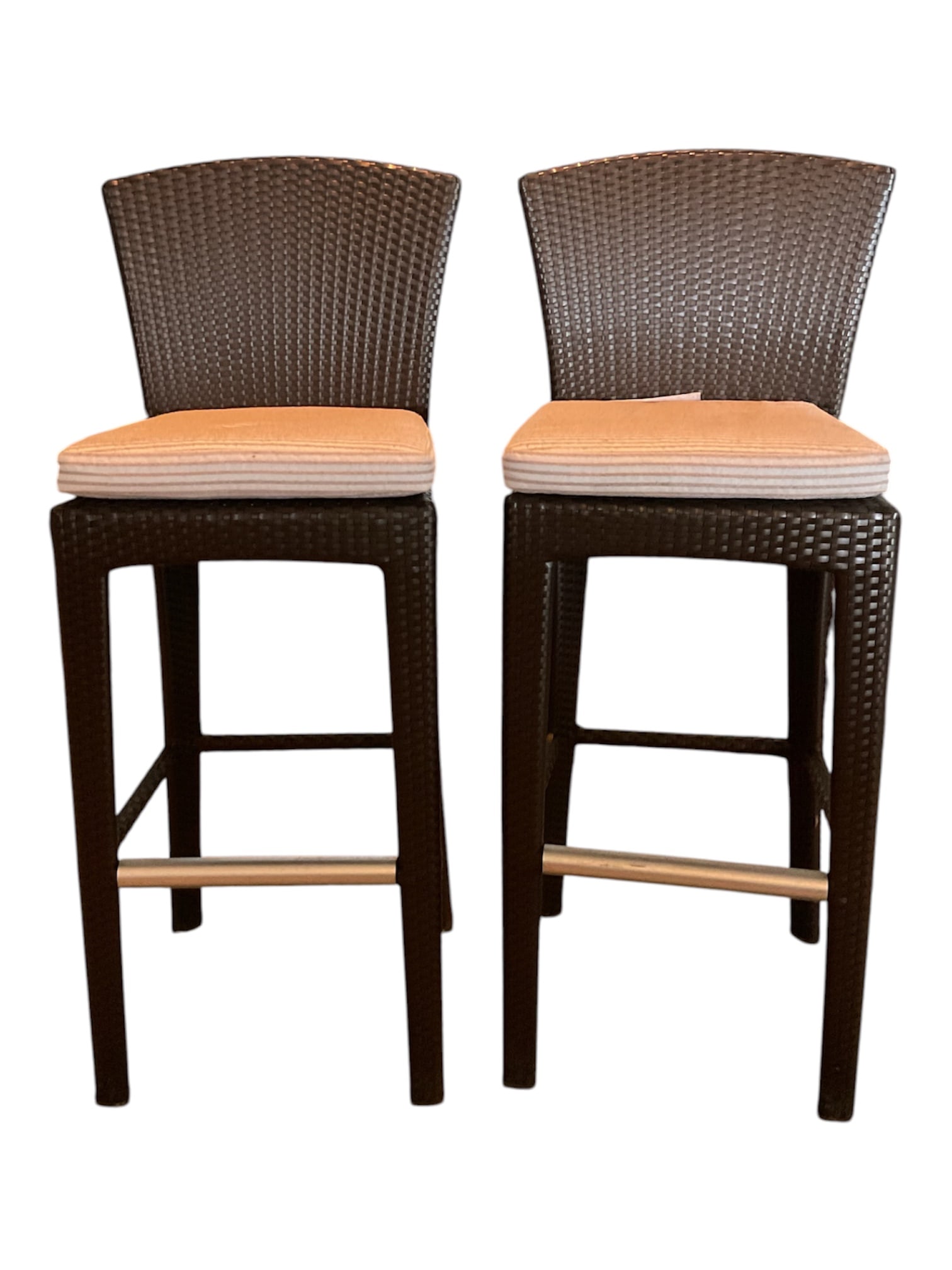 Pair of DEDON Woven Bar Stools with Cushions (1 of 5)
