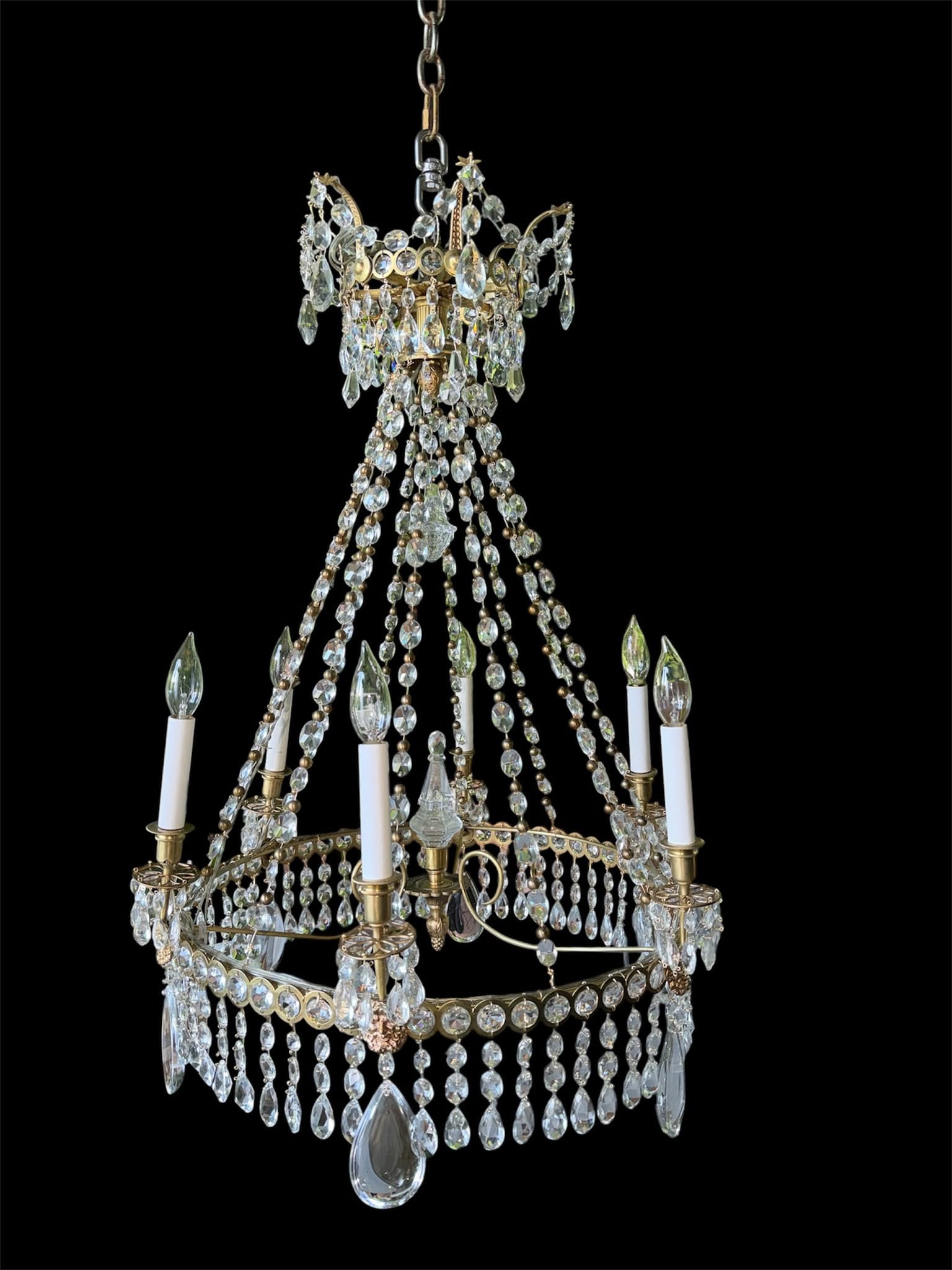Late 18th Century Austrian Josephine-Style Bronze and Cut Crystal Chandelier (1 of 4)