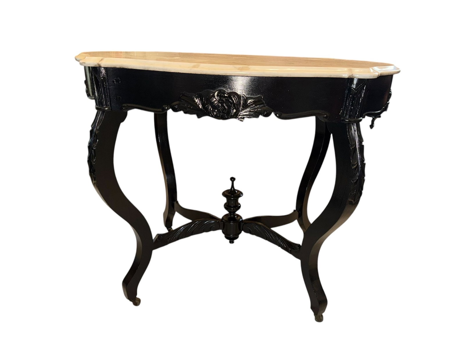 Victorian Ebonized Marble Top Table (1 of 7)