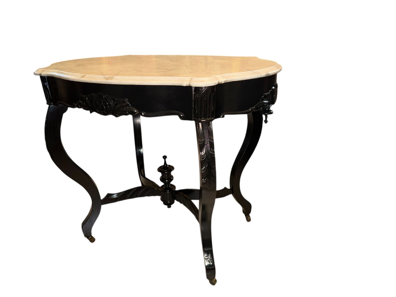 Victorian Ebonized Marble Top Table - 6