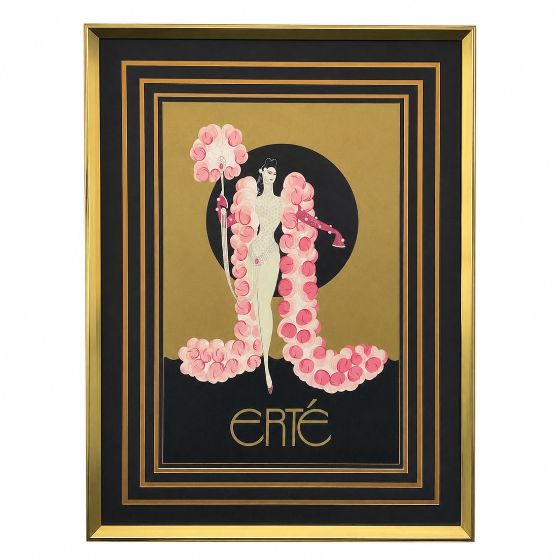 "Pink Boa" by Erté (Russia/France, 1892-1990) Vintage Exhibition Poster (1 of 2)
