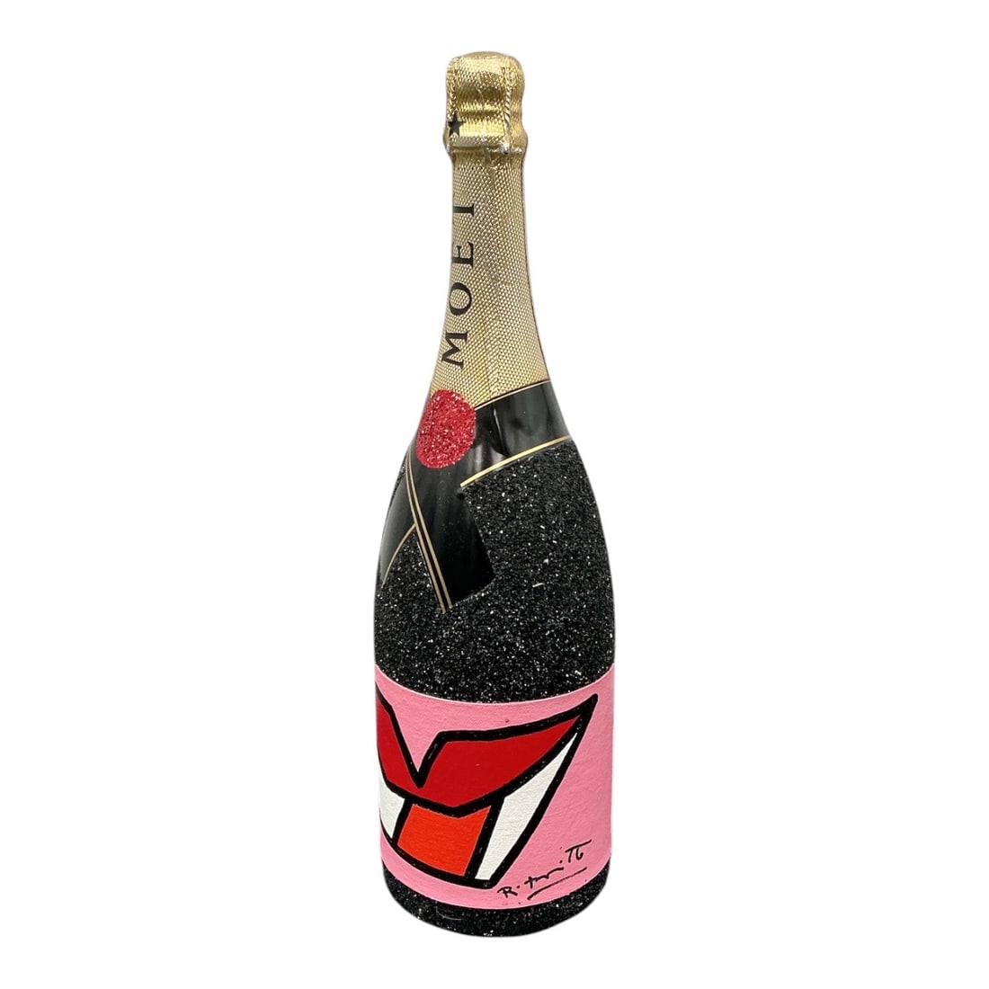 Hand-Painted Moët & Chandon Champagne Bottle by Romero Britto (1 of 5)