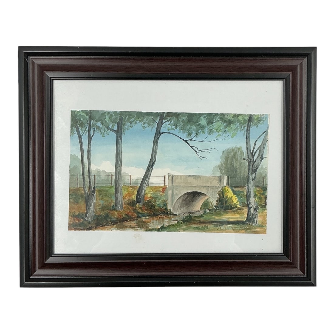 Stone Bridge over Stream Attributed to Adolf Hitler (Germany, 1889-1945) Watercolor on Paper (1 of 7)
