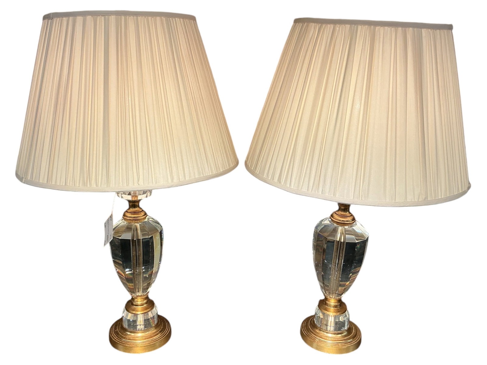 LM080 - Pair of Italian Crystal and Dore Bronze Table Lamps (1 of 11)