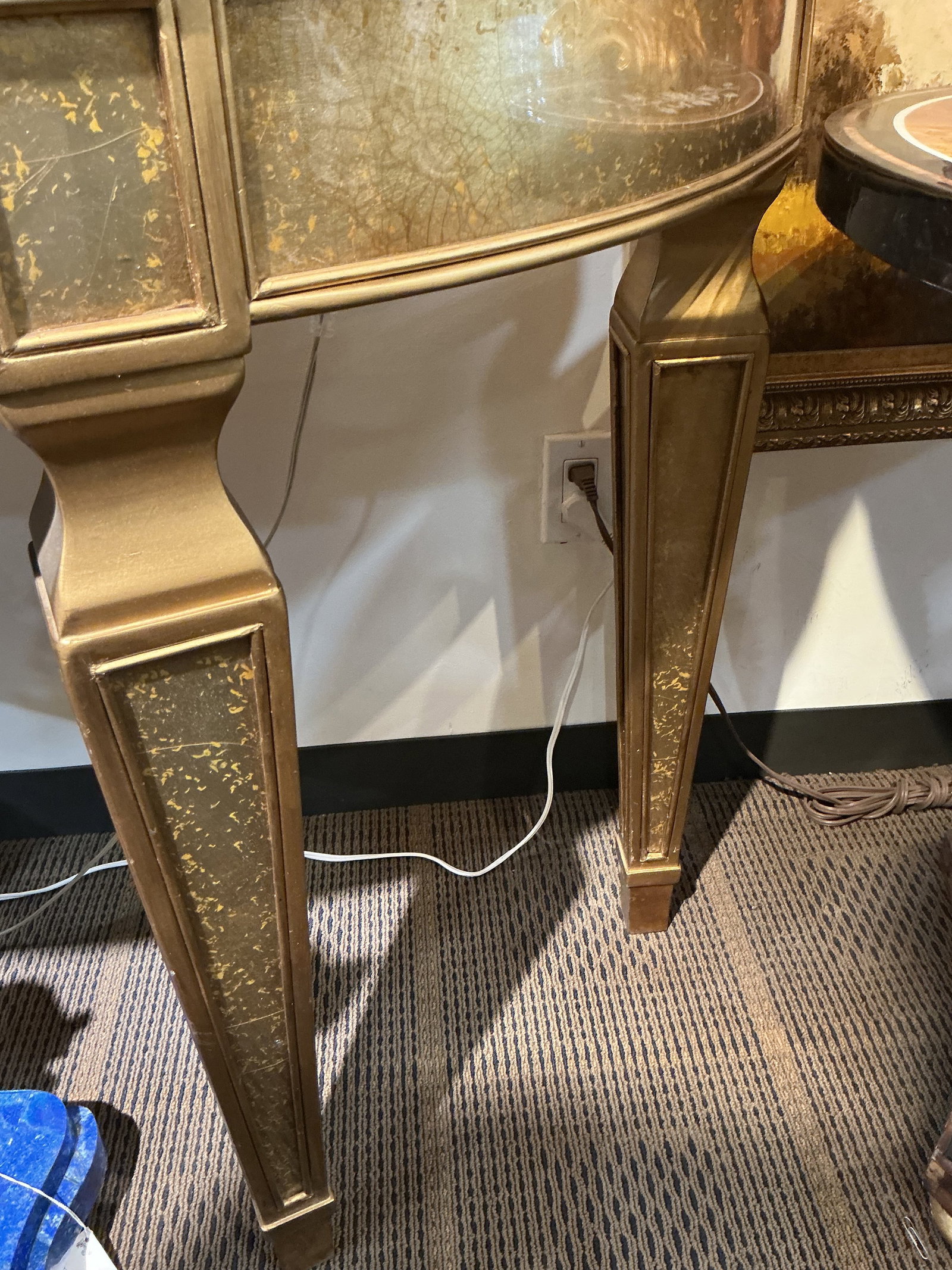 FR062- Silver Gilt Demilune Console Table - 10