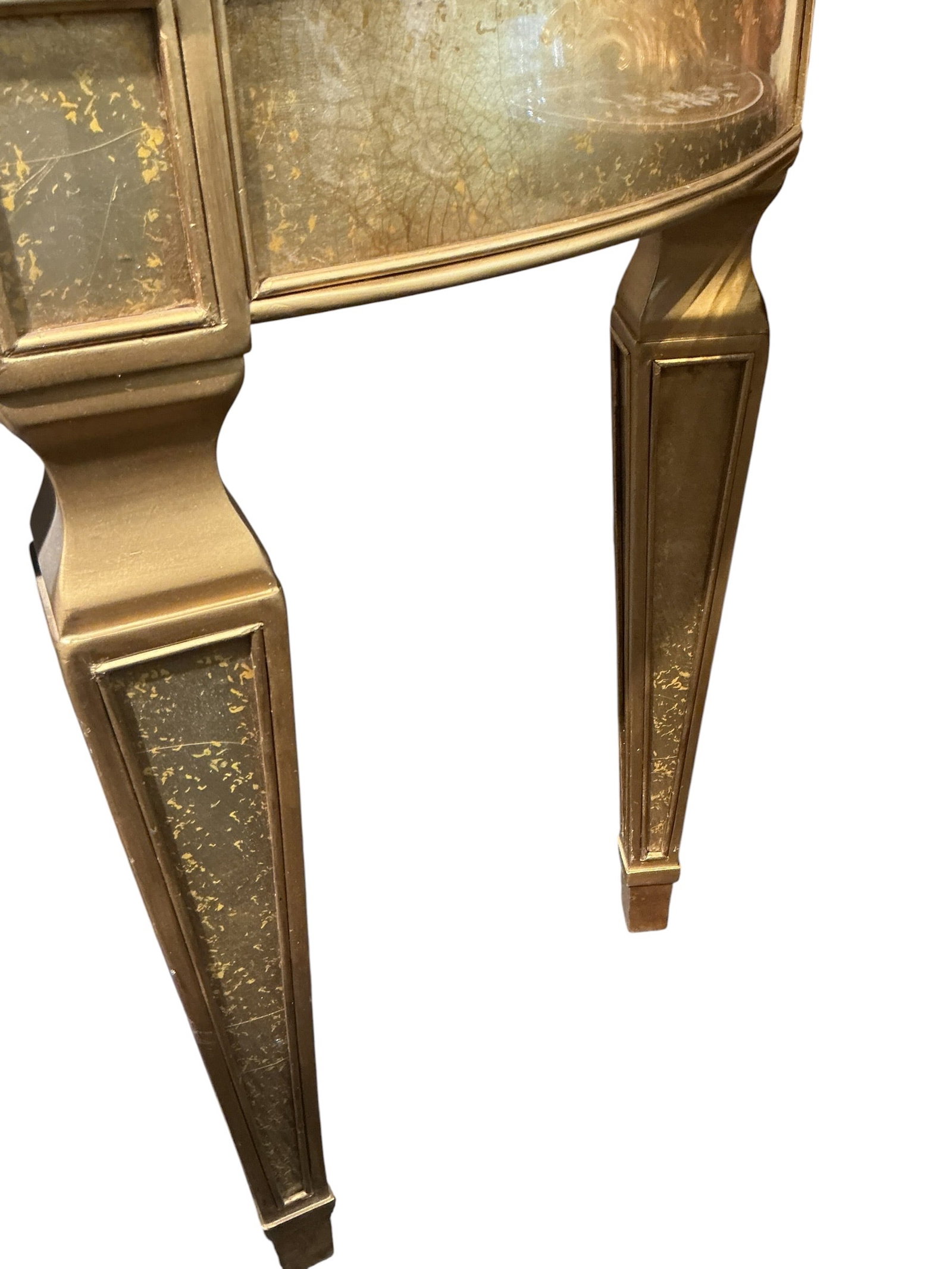 FR062- Silver Gilt Demilune Console Table - 4