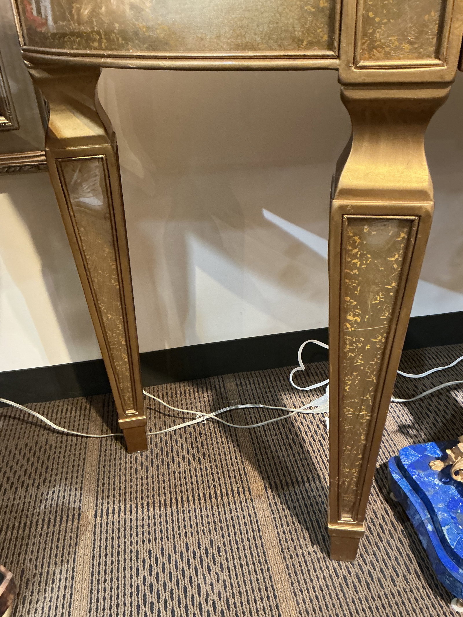 FR062- Silver Gilt Demilune Console Table - 9