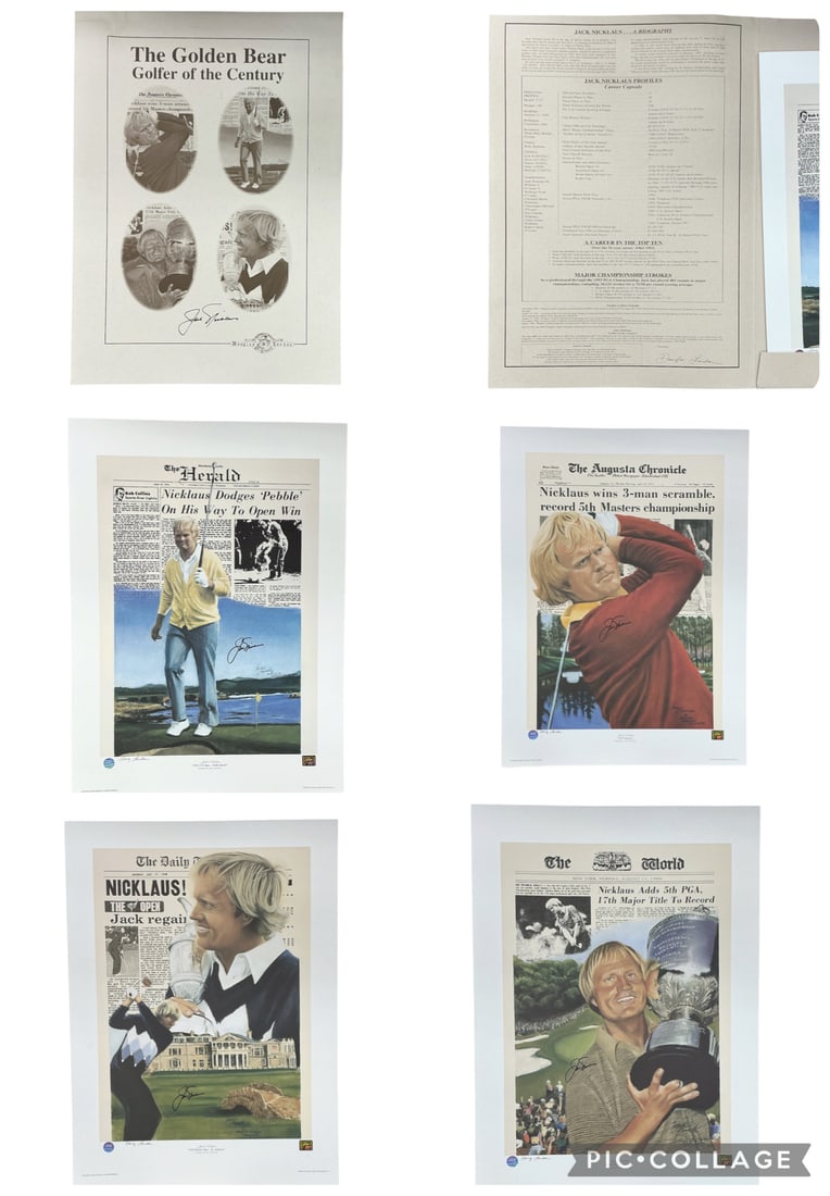 The Golden Bear: Golfer of the Century, Jack Nicklaus Signed Offset Lithograph Print Set (Set of 4): Specifications Subject: Jack Nicklaus ("The Golden Bear")