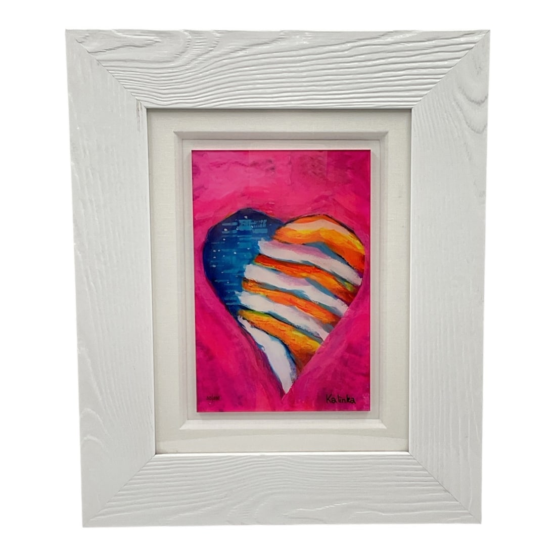 "Authentic Heart" by Kalinka Duaiv (France, B.1977) Optigraph: DescriptionThis vibrant and highly textured contemporary mixed-media artwork is by the French artist Kalinka Duaiv, daughter of the acclaimed painter Duaiv. Titled "Authentic Heart," the