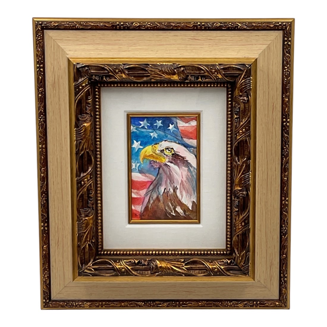 "Eagle Eye" by Jean-Claude Duaiv (France, B. 1954) Watercolor on Paper: DescriptionThis original, highly expressive watercolor painting on paper is by the contemporary French Impressionist artist Jean-Claude Duaiv. Titled "Eagle Eye," the artwork features a