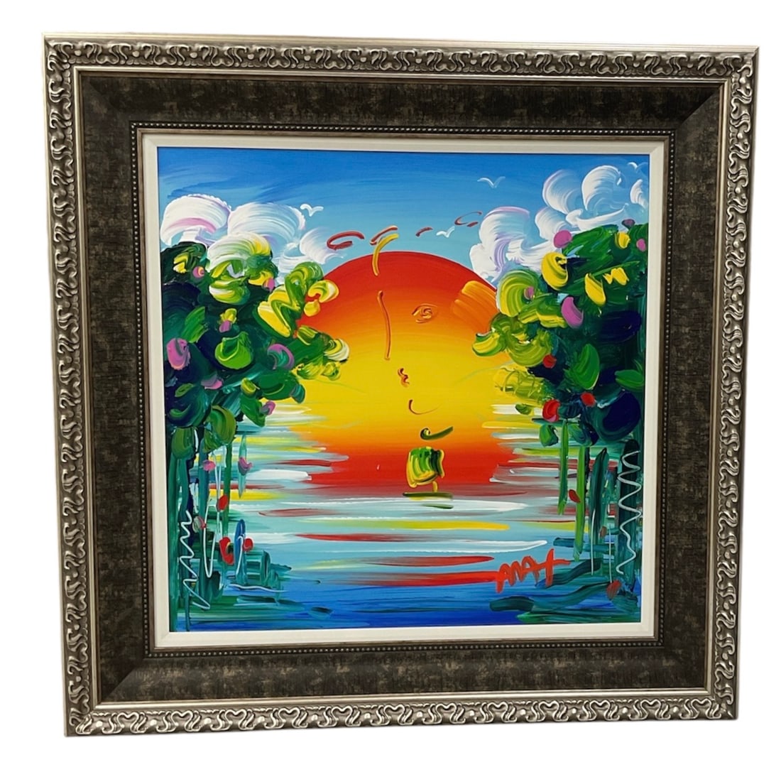 "Better World" by Peter Max (American/German, b. 1937) Acrylic on Canvas: DescriptionThis vibrant, unique original painting by Pop Art icon Peter Max is titled