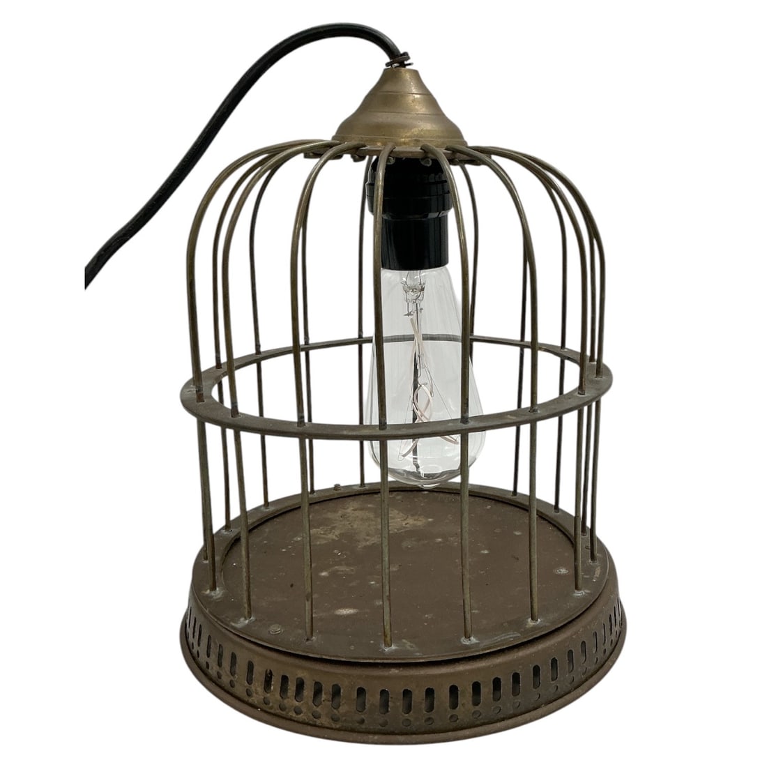 Vintage Brass Birdcage Style Ceiling Light Fixture (1 of 4)