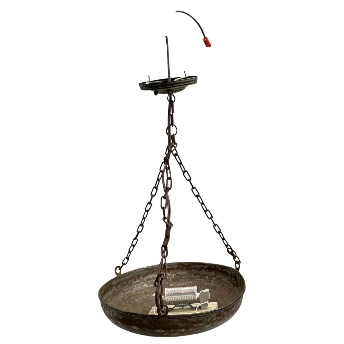 Vintage Hammered Copper Hanging Pendant Light Fixture (1 of 3)