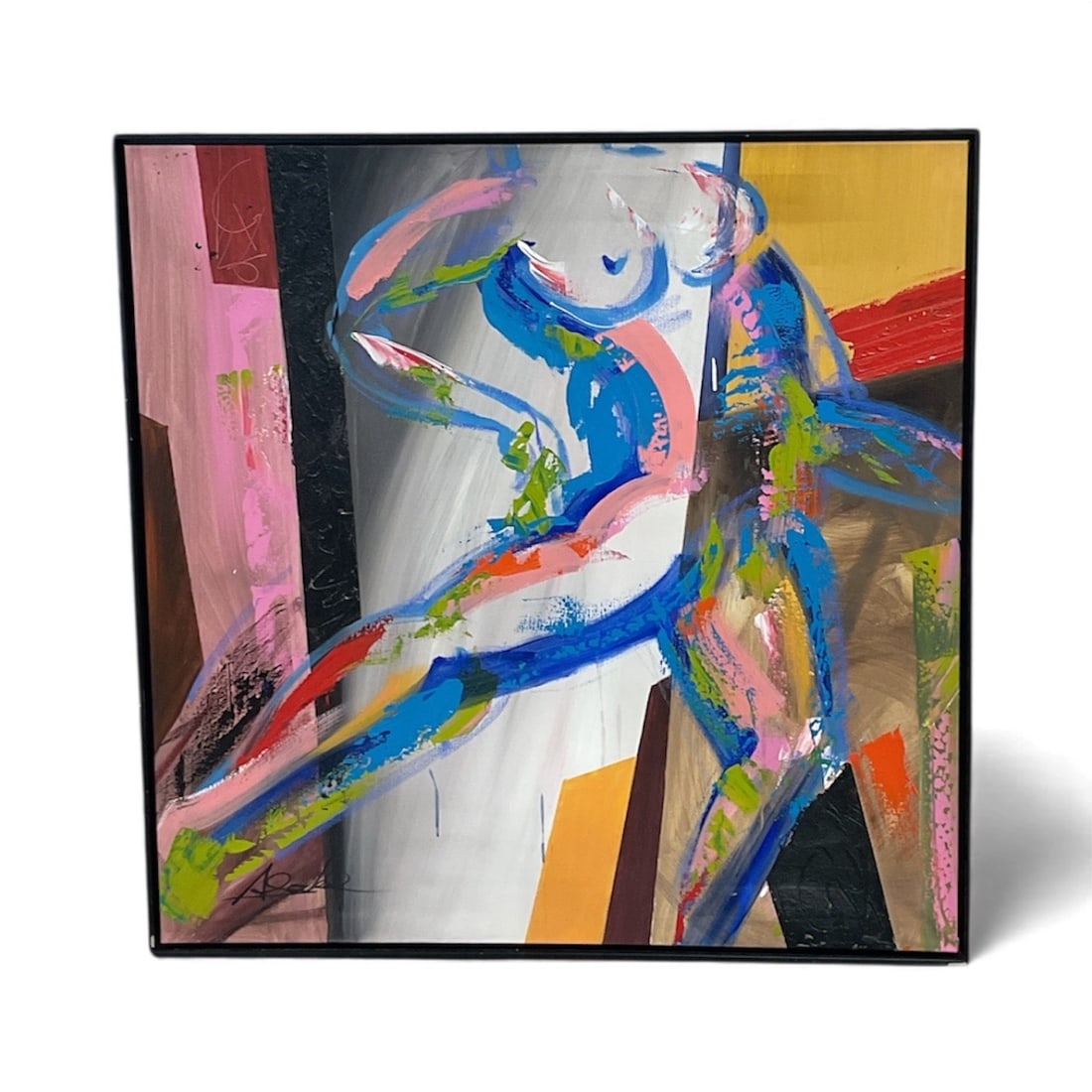 "I Saw Her Standing There" by Alfred Gockel (German, b.1952) Original acrylic on canvas: Artist: Alfred Gockel Title: I Saw Her Standing There Year: 2016 Dimensions: 39 x 39 in. Medium: Offset lithograph on wove paper Signature: Signed in acrylic Edition:&nb