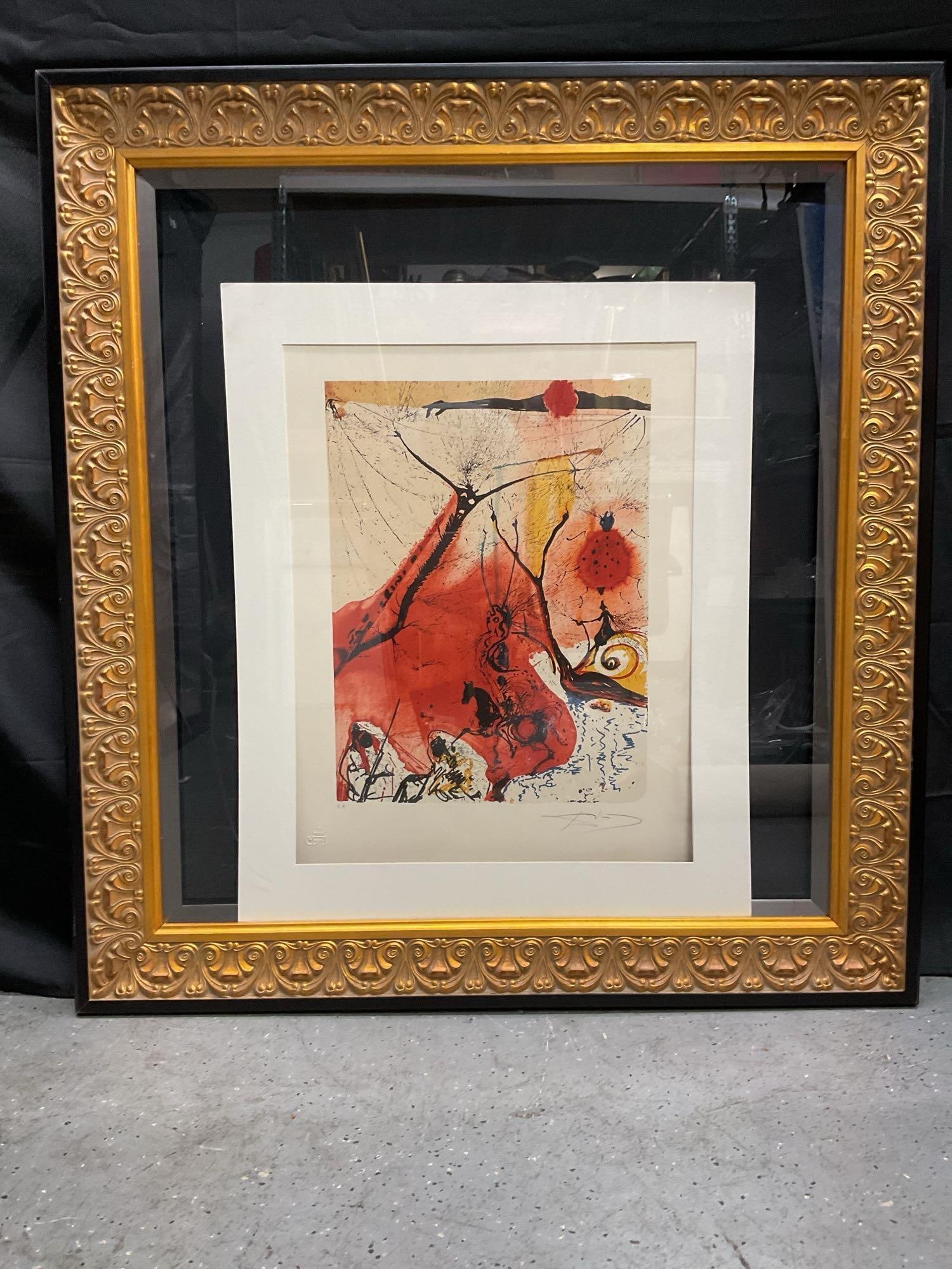 "Le Reve Onirique" by Salvador Dali (Spain, 1904-1989) Engraving: Artist Name: Salvador Dali Medium: Color lithograph, Engraving + Mixed Media on heavy rag paper Year: 19