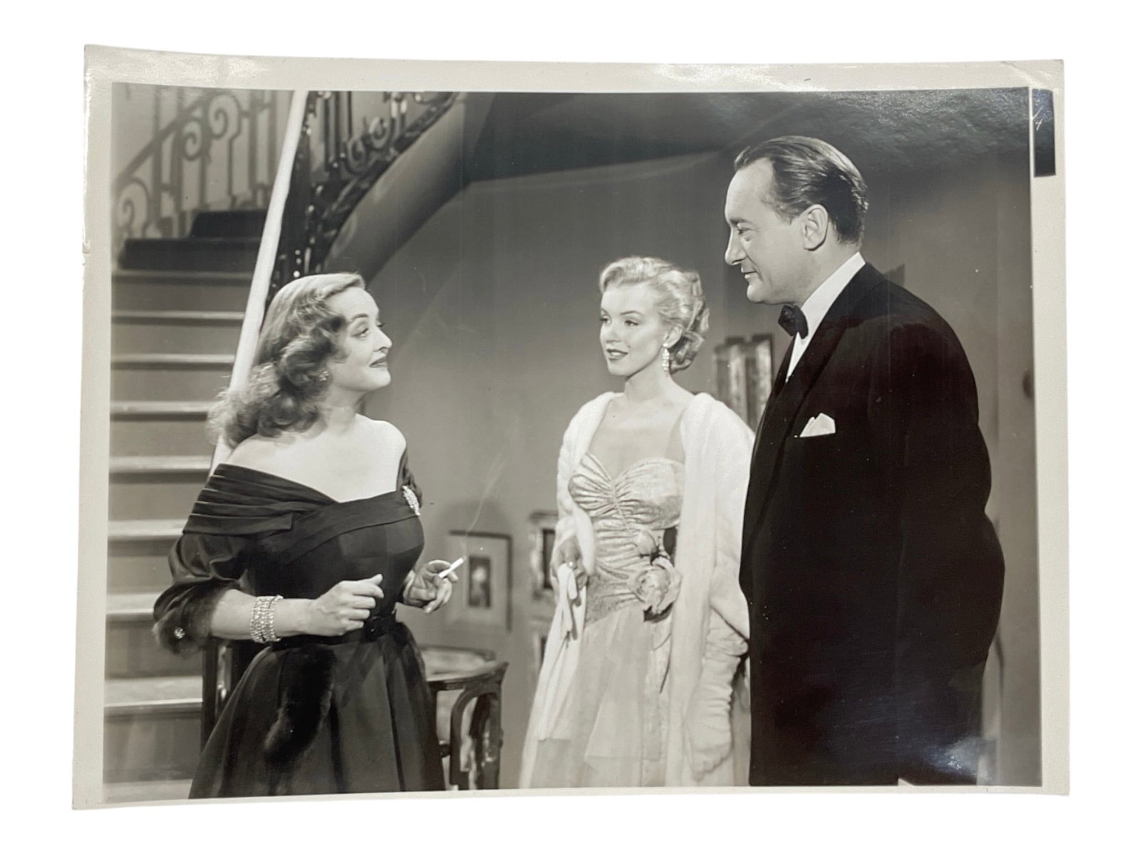 "Marilyn Monroe, Bette Davis, and George Sanders in 'All About Eve' Silver Gelatin Print (1 of 4)
