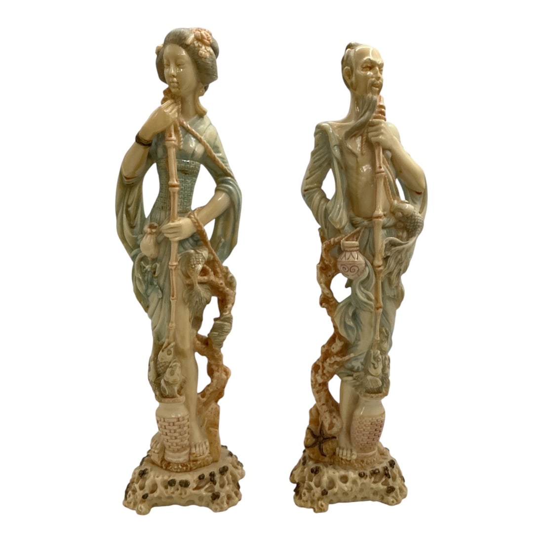 Pair of Chinese Carved Soapstone Immortal Figure (1 of 5)
