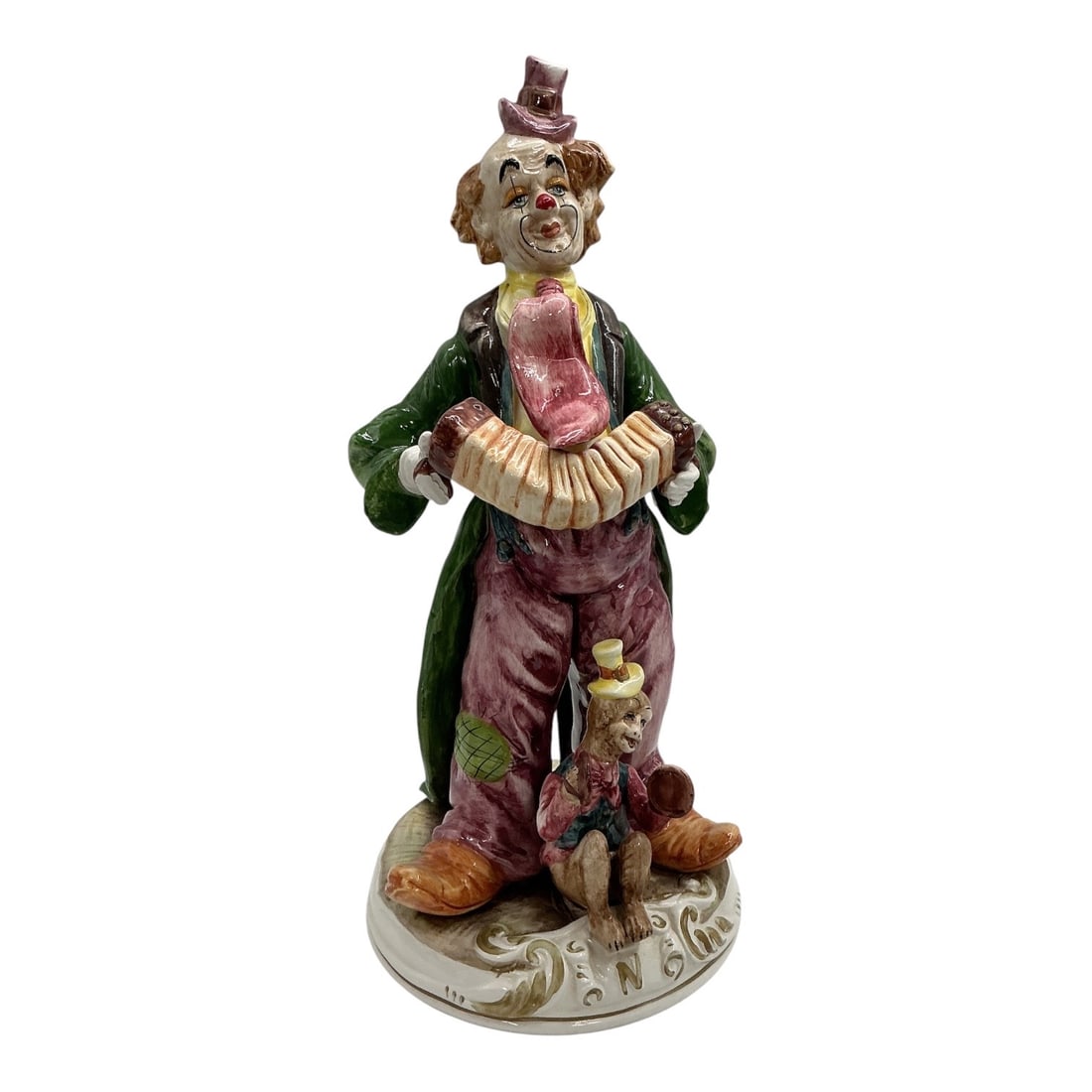 Capodimonte Porcelain Clown Figurine with Concertina (1 of 5)