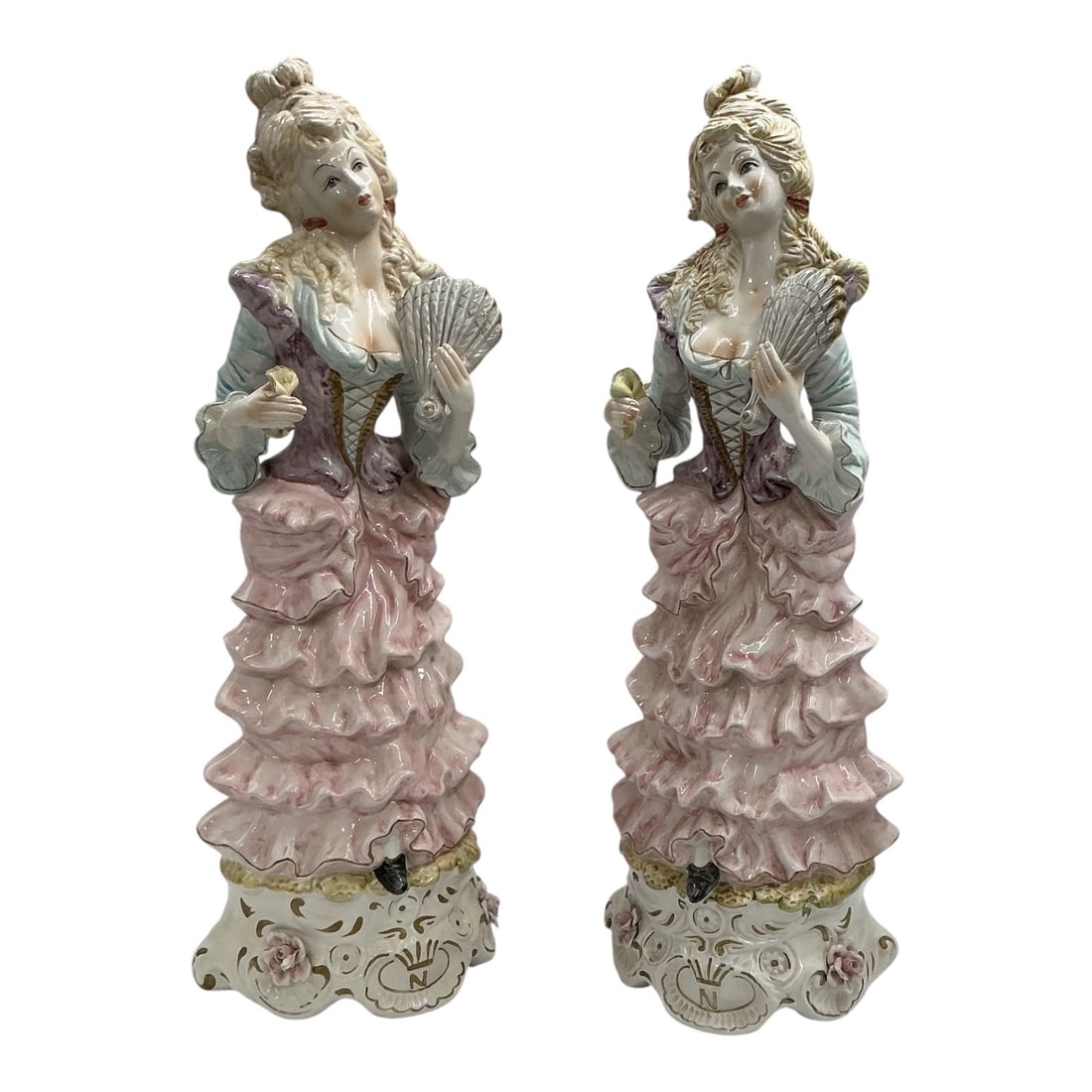 Pair of Capodimonte Porcelain Lady Figurines (1 of 4)