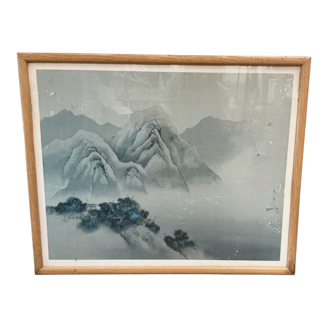 David Lee (20th Century) Misty Mountain Landscape Painting, 1978: Original landscape painting signed David Lee and dated 1978, depictin