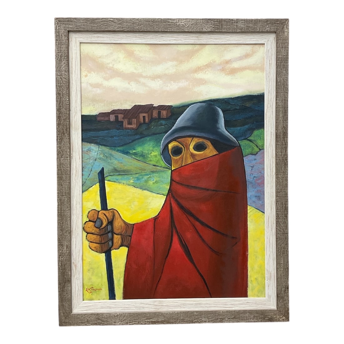 "Cambio De Lugar" by Eduardo Kingman (Ecuador, 1913-1997) Oil on Canvas (1 of 5)