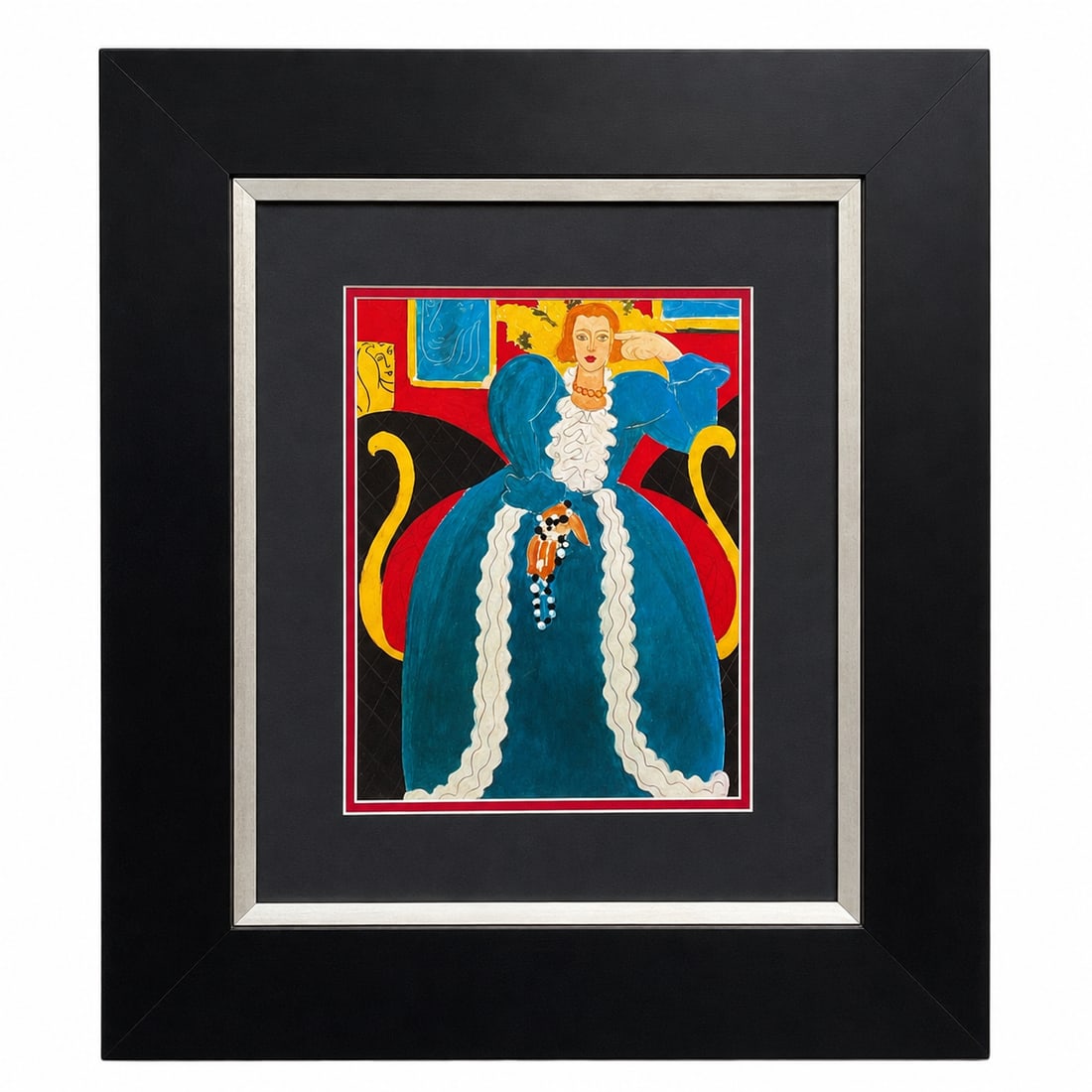 Henri Matisse (French, 1869–1954) "Lady in Blue" Color Plate Lithograph: DescriptionA vibrant, richly saturated vintage color plate lithograph titled Lady in Blue (