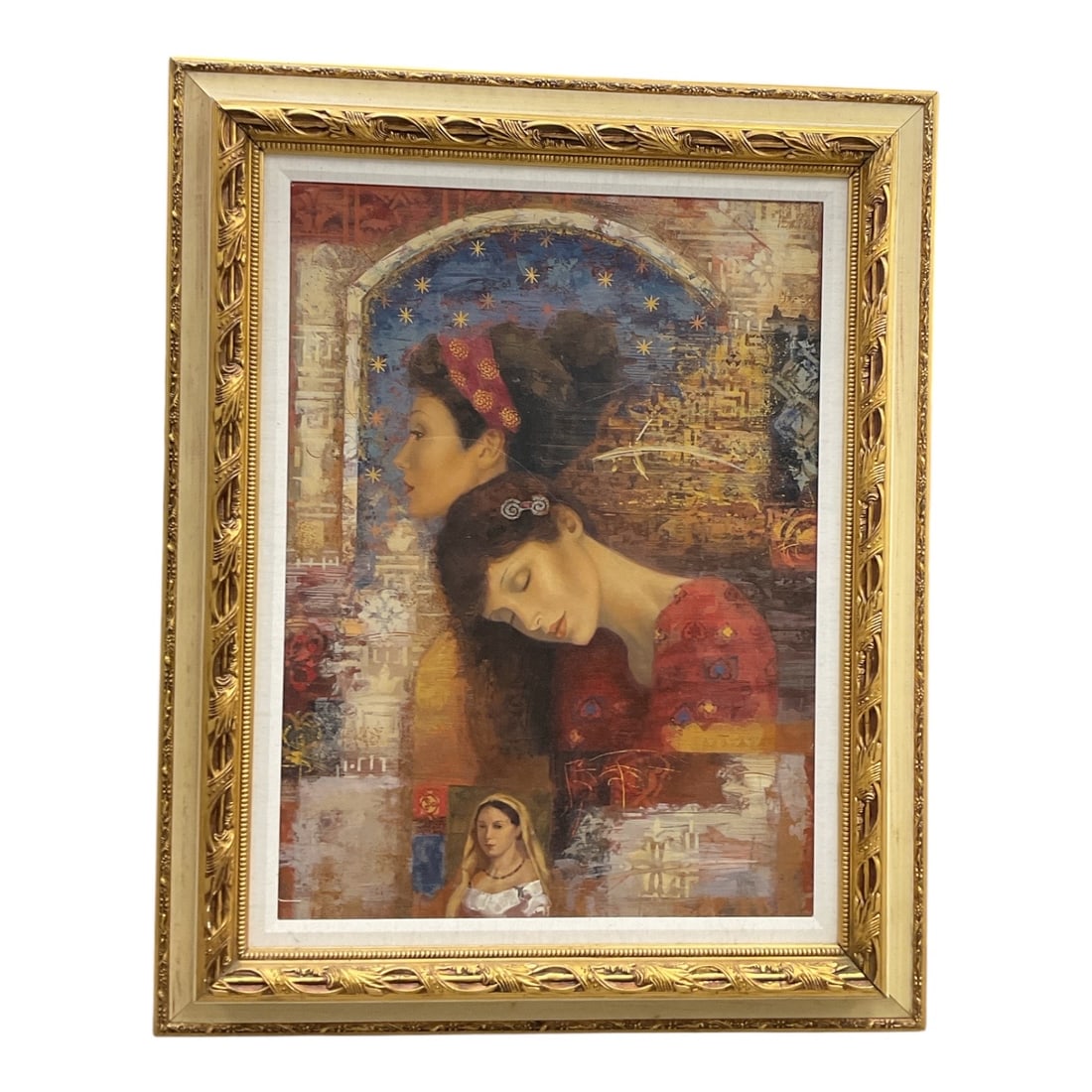 Regal II by Peter Nixon (United Kingdom, B.1956) Embellished Giclée on Canvas: Framed serigraph titled "Regal II" by British artist Peter Nixon. Executed in the artist's distinctive figurative style, the composition features elegantly rendere