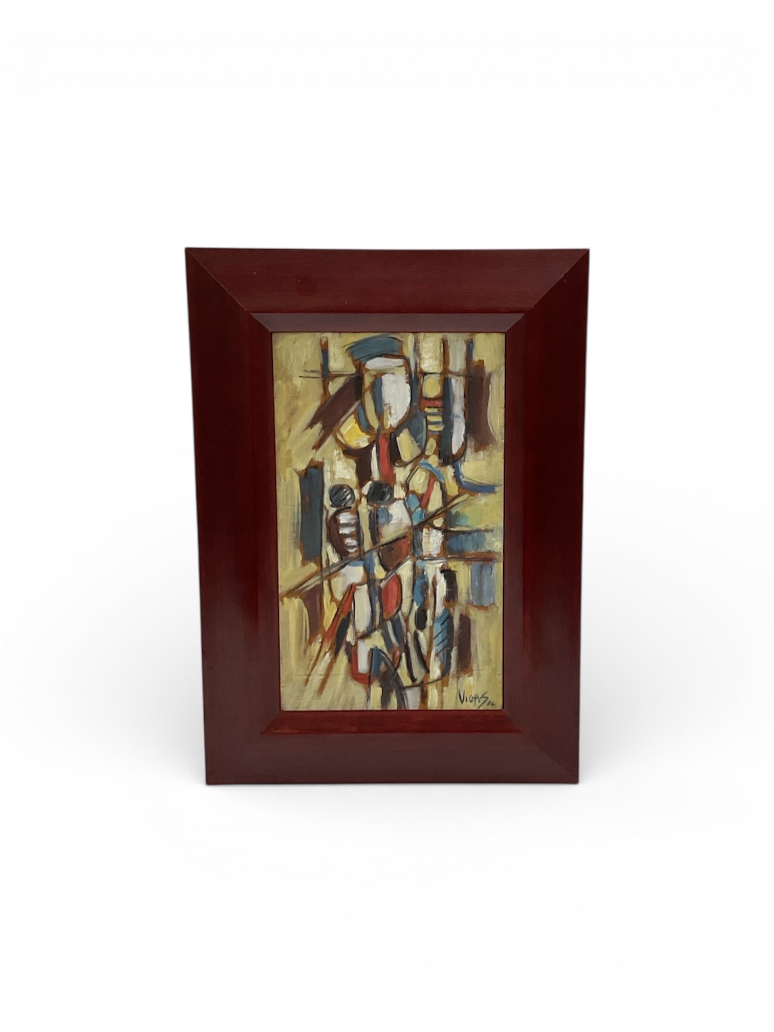 Oswaldo Vigas (Venezuela, 1926-2014) Abstract Mixed Media Composition w/ COA: Published in the catalogue raisonné In the 1986 section. This dynamic 1986 work is by the celebrated Venezuelan modernist Oswaldo Vig