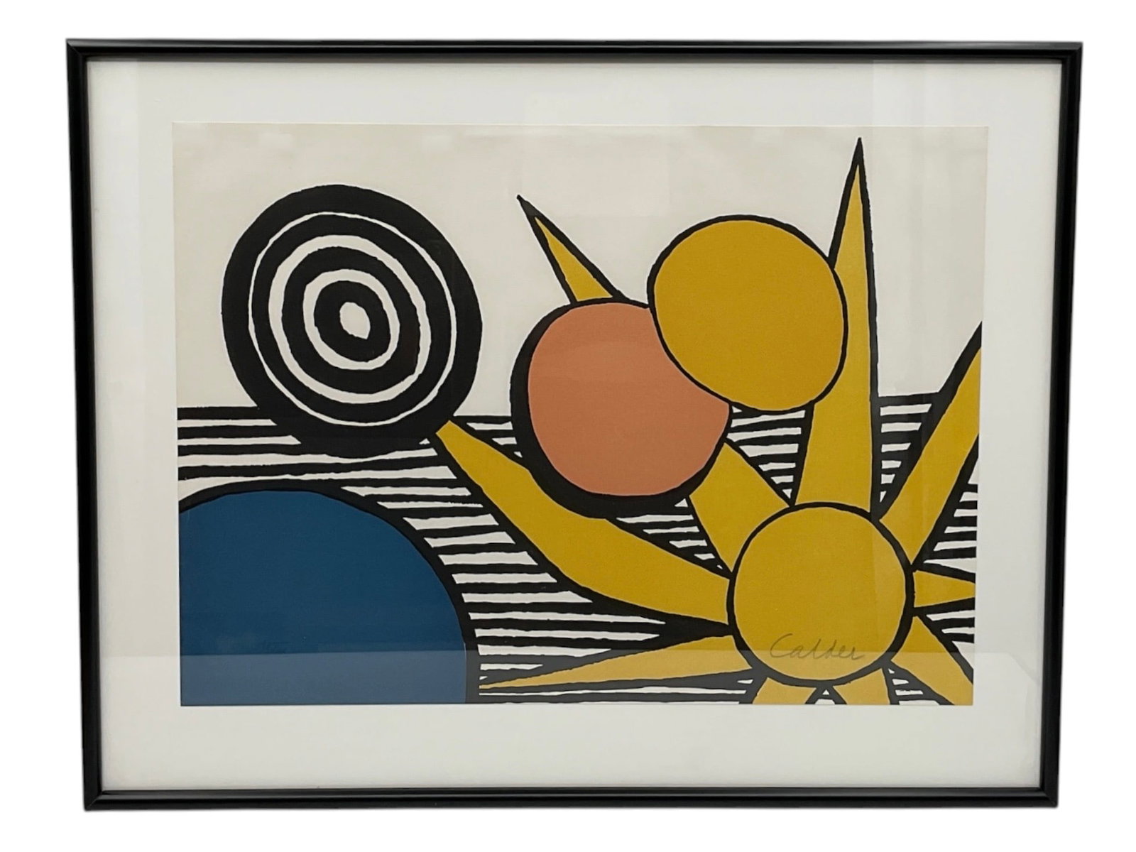 "Sun with Planets" - Alexander Calder (1898–1976) I/XXX: This piece is a color lithograph by the renowned American artist Alexander Calder (1898–1976), titled "Sun with Planets". Artwork Details Composition: The work features
