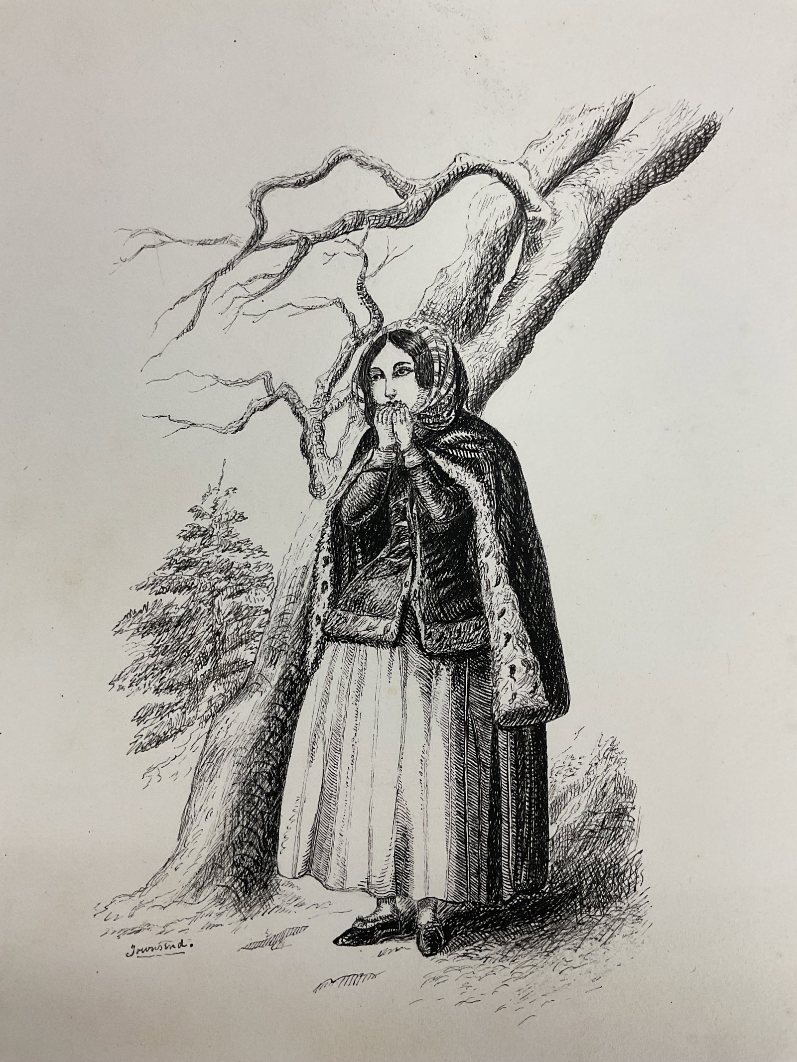 Etching by T.S. Townsend, British - 2